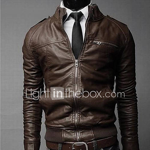Coats & Jackets , Acrylic / Leather Long Sleeve Casual / Work