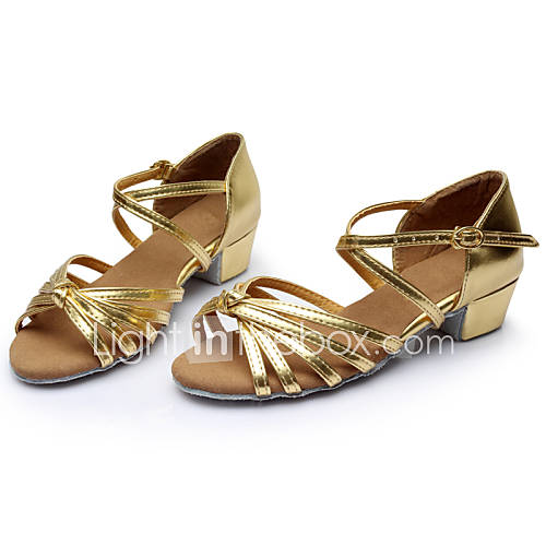 Image de Chaussures de danse(Noir Marron Argent Or LÃ©opard Autre) -Personnalisables-Talon Bottier-Soie Cuir-Latine Salon