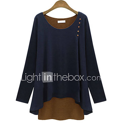 Women's Causal Sexy Cute Plus Sizes Long Sleeve Shirt (Cotton) 4058047