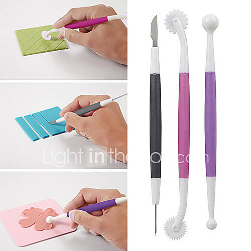 Image de 2015 nouvelle fondant outil outils de modÃ©lisation de dÃ©coration de gÃ¢teau fondant et pÃ¢te de gomme Starter Set de 3