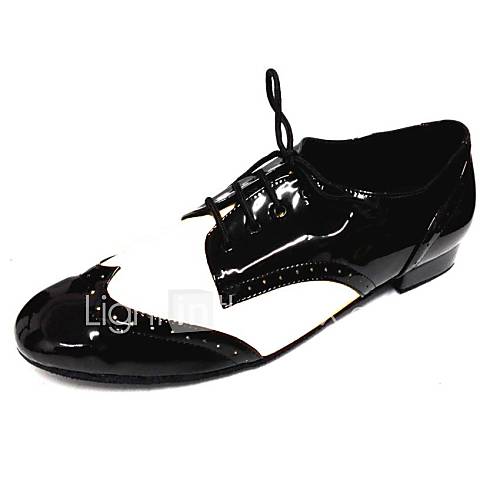 Image de Chaussures de danse(Bleu Jaune Rose Blanc) -Personnalisables-Talon Bas-Similicuir Cuir Verni-Chaussures de Swing Salon