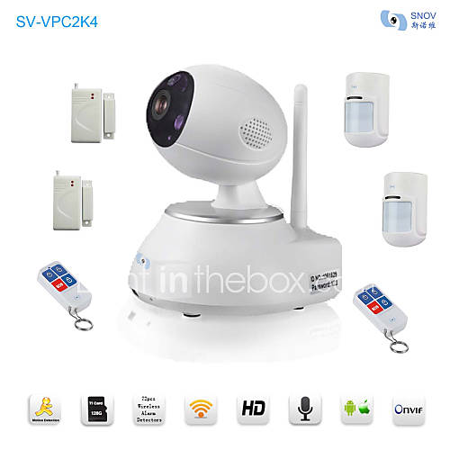 Snov Wireless IP IR PTZ Surveillance Camera with 6pcs Wireless Alarm