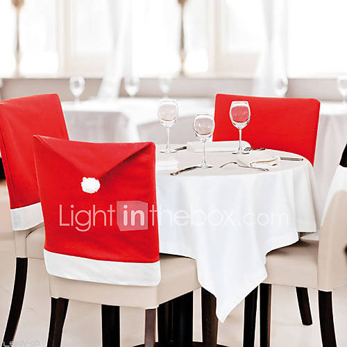 Image de 6 pcs / lot pÃ¨re chaise claus chapeau couvre noÃ«l cuisine dÃ©coration table de dÃ©coration partie