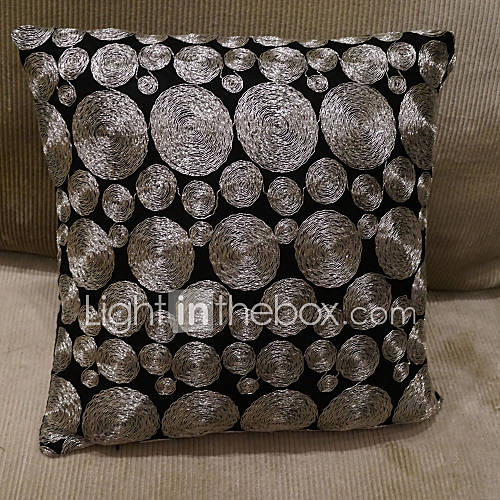 Polyester Pillow Cover, Black Loop Patterned/European Style 4504329