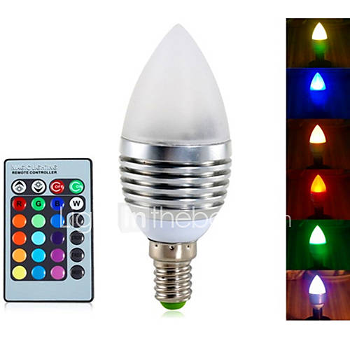 Image de 4W E14 Ampoules Bougies LED A60(A19) 3 LED IntÃ©grÃ©e 300-350 lm RVB 2800-3200/6000-6500 K IntensitÃ© RÃ©glable CommandÃ©e Ã  Distance