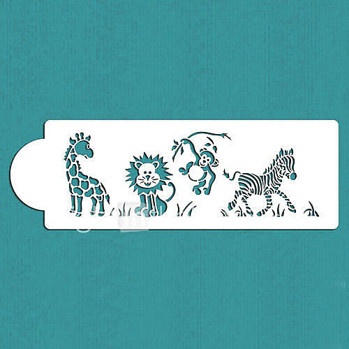 Jungle Animals Cake Stencil Side, Cake Side Stencil ...