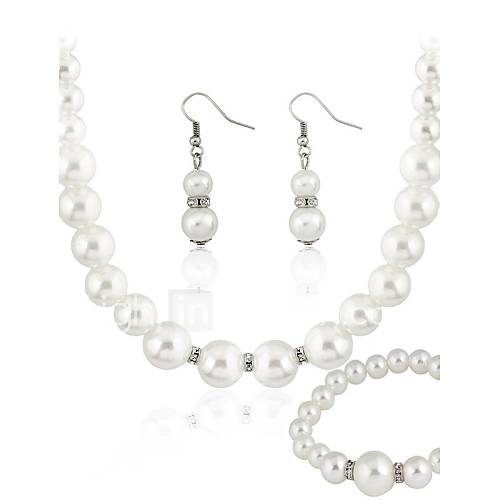 Image de Bijoux Colliers dÃ©coratifs / Boucles d'oreille / Bracelet Mariage / SoirÃ©e / Quotidien / DÃ©contractÃ© Perle 1set Femme Cadeaux de mariage