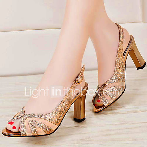 chunky heel evening shoes