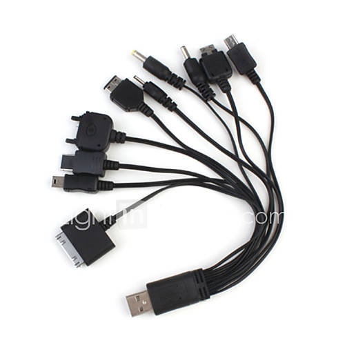 Image de CÃ¢ble de DonnÃ©es et de Chargement Universel Multifonction 10 en 1 pour TÃ©lÃ©phones Portables/MP3/MP4/GPS
