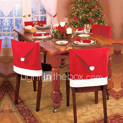 6pcs 2015 new fashion santa clause red hat chair back 6pcs 2015 new fashion santa clause red hat chair back