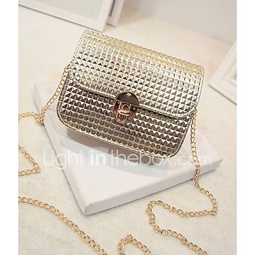 Mujer PU Bolso de Hombro Blanco / Oro / Plata / Negro Mujer PU Bolso de Hombro Blanco / Oro / Plata / Negro