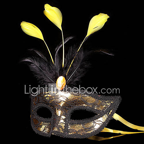 Image de Ange et Diable Masque Bal MasquÃ© Unisexe FÃªte / CÃ©lÃ©bration DÃ©guisement d'Halloween Or Noir Halloween Carnaval MosaÃ¯que