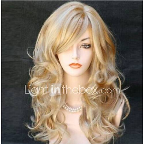 Popular Cartoon Wig Long Curly Animated Blonde Short Synthetic Hair