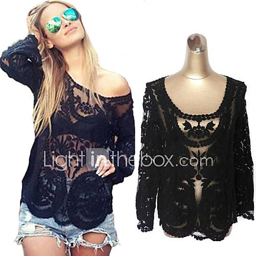 Women's Halter CoverUps , Solid OnePieces Lace Beige / Black 4862070