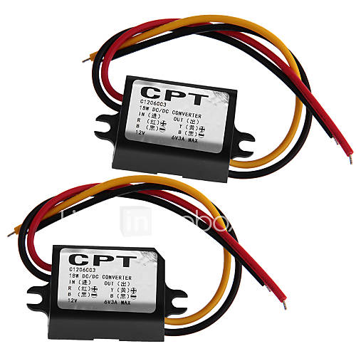 Image de 2x convertisseur continu-continu 12v Ã  6V 3a Ã©tape vers le bas module d'alimentation Ã©tanche Ã  l'eau