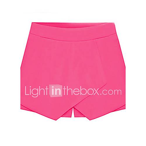 Women's Solid Yellow Black White Red Blue Skirt Like Shorts 1597447