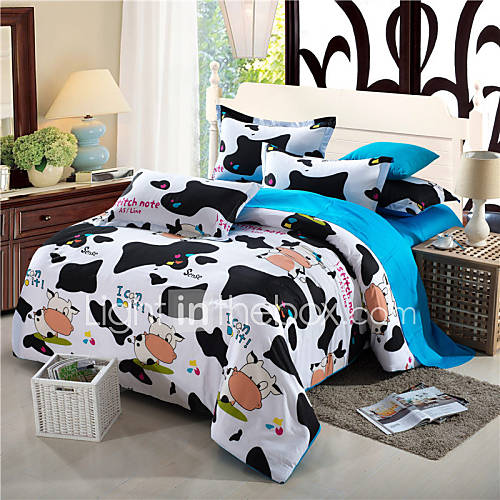 Flash Sale Bedding Set Dairy Cow Print Bedding Kawaii Bedspread for