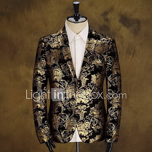 Image de Blazer Homme,ImprimÃ© DÃ©contractÃ© / Quotidien Manches longues Normal Coton
