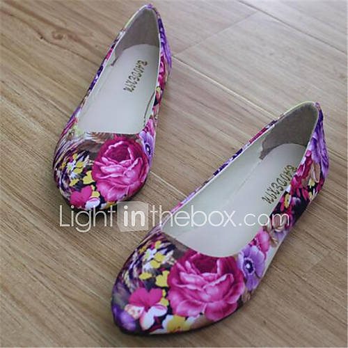 Women's Shoes Flat Heel Round Toe Flats Casual Green / Purple / Gray