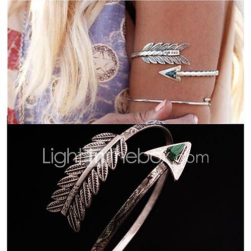 Image de Bijoux de Corps Bracelet de Bras Original Mode Bijoux Plume Paon Argent Bijoux Regalos de Navidad 1pc