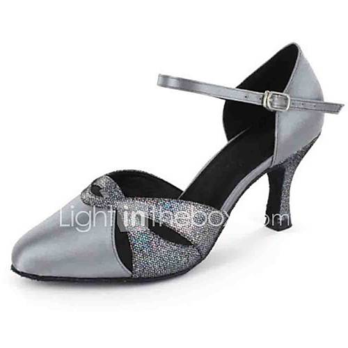 Image de Chaussures de danse(Noir Bleu Violet Gris Amande) -Personnalisables-Talon PersonnalisÃ©-Similicuir-Latines Modernes
