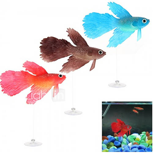Aquarium Fish Tank Suction Cup Floating Glowing Artificial Betta Fish