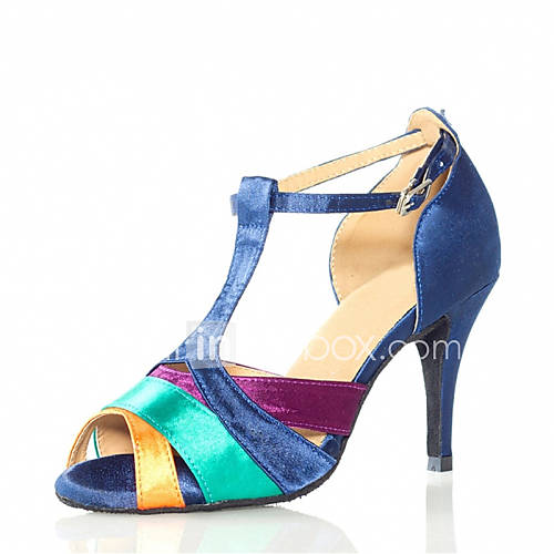 Image de Chaussures de danse(Multicolore) -Personnalisables-Talon PersonnalisÃ©-Satin-Latine Salsa