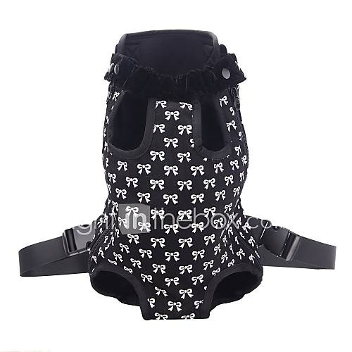 Image de Chat Chien Sac de transport Sac Ã  dos avant Animaux de Compagnie Transporteur Portable Respirable NÅ“ud papillon Noir Rose Nylon