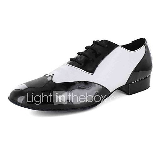 Image de Chaussures de danse(Noir Blanc) -Personnalisables-Talon Plat-Similicuir-Moderne