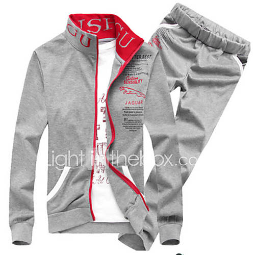 Image de Activewear Set Homme DÃ©contractÃ© / Quotidien Sportif Lettre Coton Manches longues