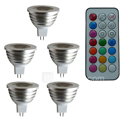 Image de 3W GU5.3(MR16) Spot LED MR16 1 LED Haute Puissance 300 lm RVB 6500~7000 K IntensitÃ© RÃ©glable CommandÃ©e Ã  Distance DÃ©corative DC 12 AC 12 V