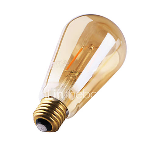 Image de 3W E26/E27 Ampoules Ã  Filament LED ST64 2 COB 180 lm Blanc Chaud 2200 K DÃ©corative AC 100-240 V