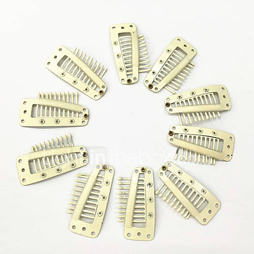 10pcs Black and Blonde Clips Snap Clips For Hair Extensions Weft Wig Clips Hair Extension Tools