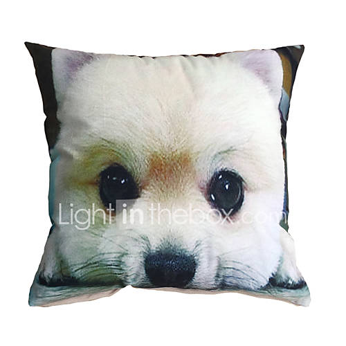 3D Design Pint White Dog Decorative Throw Pillow Case Cushion Cover for Sofa Home Decor ...