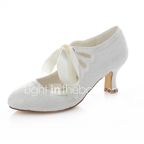 Women's Shoes Stretch Satin Chunky Heel Heels / Round Toe Heels Wedding / Party & Evening 