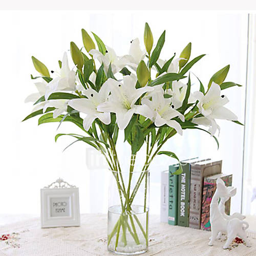 Image de 1 Une succursale PolyurÃ©thane Lis Fleur de Table Fleurs artificielles