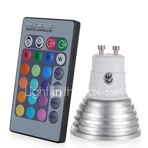 Image de 3W E14 GU10 E26/E27 Lampe LED de ScÃ¨ne PAR38 1 LED Haute Puissance 250 lm RVB RGB K IntensitÃ© RÃ©glable CommandÃ©e Ã  Distance DÃ©corative AC