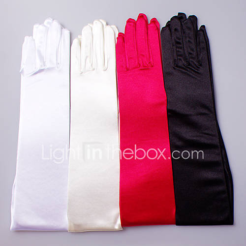 Opera Length Fingertips Glove Satin Elastic Satin Bridal Gloves