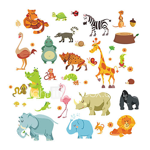 Image de Animaux Botanique Bande dessinÃ©e Romance Nature morte Mode Vacances Paysage Forme Fantaisie Stickers muraux Autocollants avion