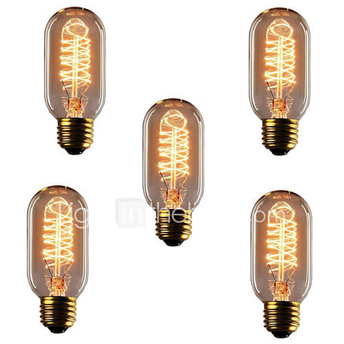 Image de 5pcs T45 e27 ampoules Ã  incandescence 40w anciennes ampoules rÃ©tro edison cru (220-240V)