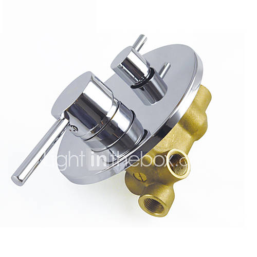Shower Faucet Contemporary Hot Cold Water Mixing Valve Brass Chrome