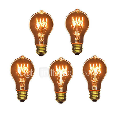 Image de 5pcs a19 e27 40w incandescente ampoule vintage pour barre de mÃ©nage cafÃ© hÃ´tel (220-240V)