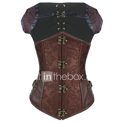 Shaperdiva Women's Steel Boned Gothic Steampunk Corset Brocade Waist Cincher 5092395 2016 38.99