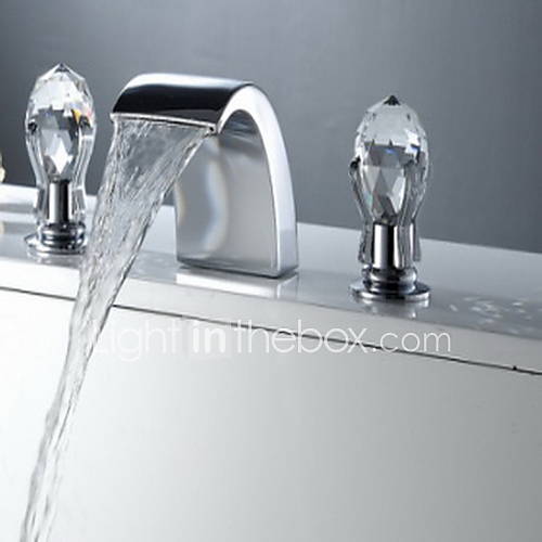 Image de Antique Diffusion large Jet pluie with Soupape cÃ©ramique 3 trous Deux poignÃ©es trois trous for Chrome , Robinet lavabo