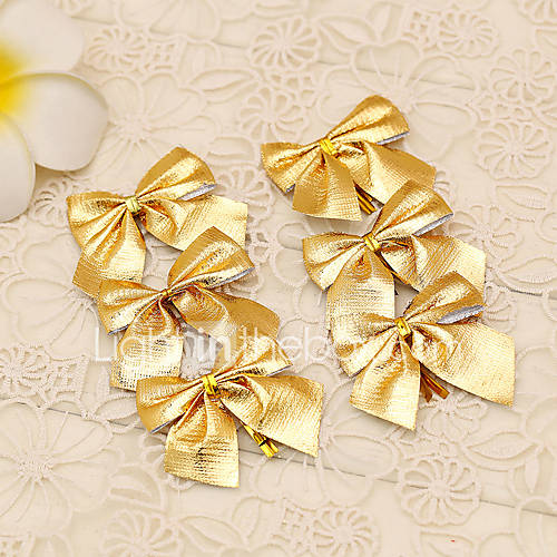 Image de 12pcs christmas sapin dÃ©coration style noeud papillon or fournitures fleur canne ornement banquet de bal joyeux