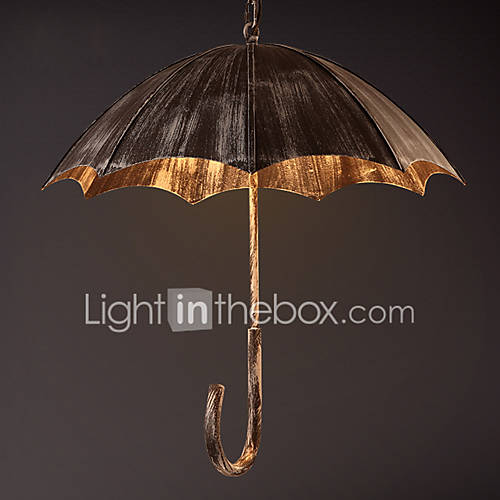5 Heads Retro Style Metal Umbrella Painting Color Pendant Lamp for the