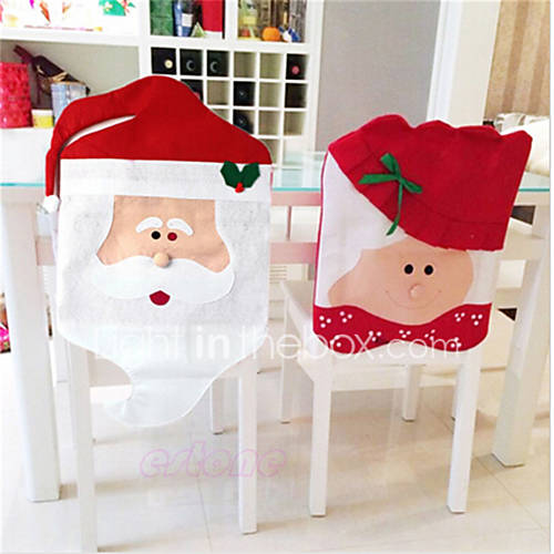 Image de belle chaise noÃ«l couvre mr&amp; mrs pÃ¨re noÃ«l dÃ©coration de NoÃ«l salle Ã  manger dÃ©coration couverture de chaise maison de partie