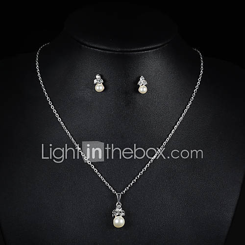 Image de Bijoux Colliers dÃ©coratifs / Boucles d'oreille Collier / Boucles d'oreilles / Nuptiales Parures Imitation de perle Mariage / SoirÃ©e 1set