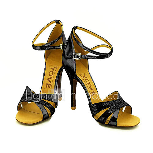 Image de Chaussures de danse(Marron Rouge Argent Or) -PersonnalisablesPaillette Brillante-Latine Salon