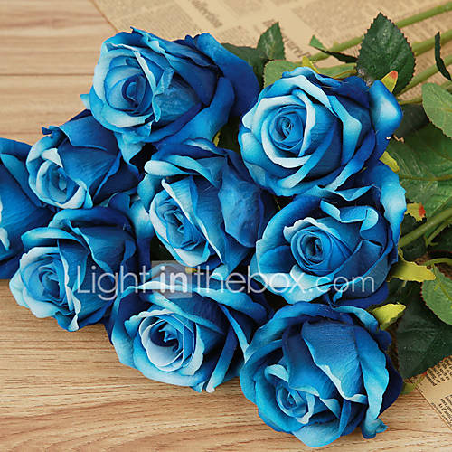 Image de 1 Une succursale Plastique Roses Fleur de Table Fleurs artificielles 51(20'')